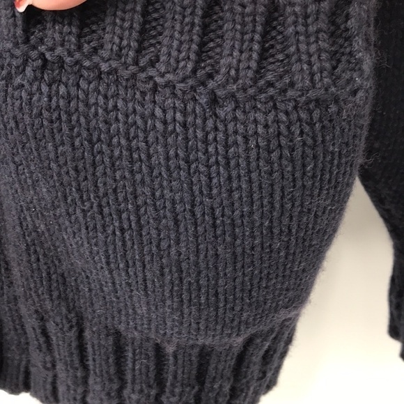 Roots Hand Loomed Wool 2 button Cardigan Navy Blue Size Medium - Picture 5 of 8